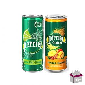 Perrier - Eau minéales naturelle gazeuse - Citron Vert - Ananas & Mangue (24x33cl) (Wine And More, neuf)
