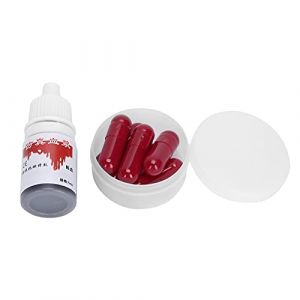 Keenso Us Capsules de Sang Bright Red Faux Sang pour le Costume de Costume D'Halloween, 6 Capsules + Fausse Bouteille de , Effets Spéciaux de Théâtre (sunfany uk, neuf)