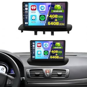4+64GB Android Autoradio Wireless Carplay pour Renault Megane 3 2009-2014, &Eacute;cran Tactile 9 Pouces Poste Radio Voiture avec Android Auto, GPS, Bluetooth5.0, FM/RDS, Cam&eacute;ra de Recul (Hikity Tech Hub, neuf)