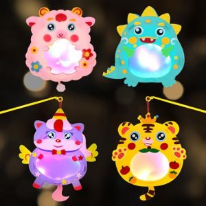 Lanterne Enfant, Lanterne Saint Martin Avec Bâton, Lampion Animaux, Kit Créatif pour Lanternes pour Enfants, Kit de Décoration pour Garçons Et Filles (Vert) (GuanCheng, neuf)