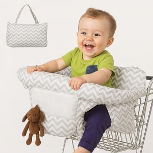 PlayGround® Coussin de Siège pour Bébé Supermarché et Chariot - Polyester Confortable et Hygiénique - Protection Totale pour Courses/Restaurants - Protection Hygiénique Lavable en Machine (EverGreen Ltd., neuf)
