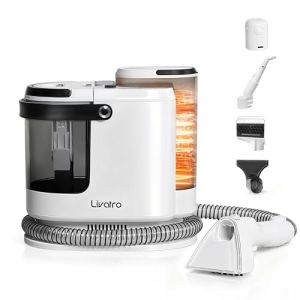Livatro Shampouineuse Canapé, 1700W Nettoyeur Canapé Tissu, 15KPa Nettoyeur Vapeur Pour Canapé, Double Réservoir 1,6 L + 1,2 L, Fonction Autonettoyante,Injecteur Extracteur Pour Canape,Tissus,Voiture (Kayon International, neuf)