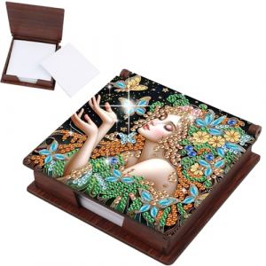 JISHSHAY Elfe Diamond Painting Boîte à Notes Fée Diamant Painting Boîte pour Bloc-notes Papillon Peinture Diamant Kit Broderie Point de Croix Puzzle Bricolage Note Box, avec 160 Feuilles de Papier (PUTIBUTUI-EU, neuf)