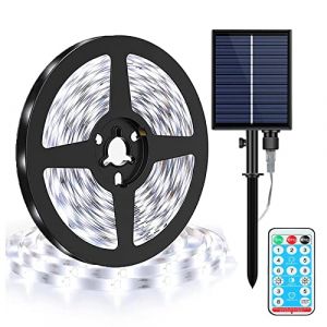 KINGCOO 240LED Bande Lumineuse, Imperproof 10M Flexible Décoratif Solaire Ruban LED Guirlande Lumières Lampe de Nuit pour Jardin Piscine Maison Mariage Noël Intérieur Extérieur Éclairage (Blanc) (Redwood2019, neuf)