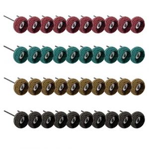 Lot de 40 roues de polissage abrasives pour outil rotatif Dremel, meuleuse d'établi à bois, grain 80/150/240/300/400 (KWDYL, neuf)