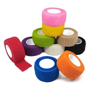 10 Rouleaux Coloré Bandage Autoadhésif Strap Doigt Bande Cohésive Elastique Pansement Chien Cohesif Bande Cohésive Medical Vétérinaire (shuweier, neuf)