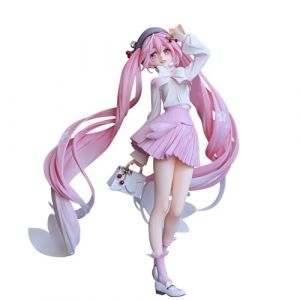 Xinchangda Statue Figurine Miku Miku Action Figure Mod&egrave;le, Figurines Fille Anime Miku Sculpture Uniforme Rose Jupe Position Debout Mod&egrave;le 20CM PVC Collection Bureau D&eacute;coration Cadeau pour Fans (henjiayeu, neuf)