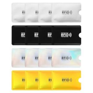HUVZOR 16pcs &eacute;tuis pour Cartes de Blocage RFID, &eacute;tuis pour Cartes de cr&eacute;dit, &eacute;tuis de Blocage RFID, Support de Protection de Carte, pr&eacute;vention du vol d'identit&eacute;, protege carte bancaire (4 Couleurs) (Volumetech OU, neuf)