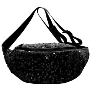 Tarqite Sac Banane pour Femme avec Paillettes, Sac Bandouli&egrave;re Femme Brillant, Sac Hanche &Eacute;l&eacute;gant, Sac &agrave; Bandouli&egrave;re Imperm&eacute;able avec Sangle R&eacute;glable pour Camping, Fitness, Voyage, F&ecirc;te, Festival (ZhuJinHuiYing, neuf)