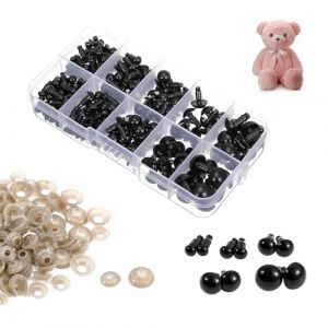 ARYIMYDP Lot de 200 yeux de s&eacute;curit&eacute; en plastique r&eacute;sistant, id&eacute;aux pour la cr&eacute;ation de peluches, marionnettes, objets artisanaux et poup&eacute;es et animaux au crochet. (UIRYFAZHANYOUXIANBAODAN, neuf)