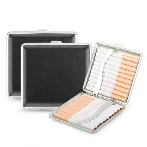 Boîte À Cigarettes, 2 Pcs Boîtes À Cigarettes, Boîte À Cigarettes En Métal Noir, Pouvant Contenir 20 Cigarettes, Boîte À Cigarettes Avec Clip, Homme Femme Etui Paquet Cigarette (LUOHO, neuf)