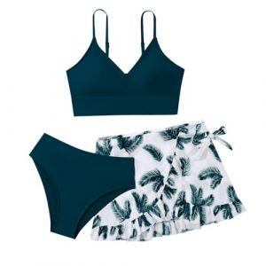 Maillot Adolescente Maillot De Bain Deux Pièces Maillot De Bain Ronde Maillot De Bain 14 Ans Maillot De Bain Maillots Deux Pièces Ensemble 3 Pièces Maillot De Bain Maillot (PINTUTU SEXY, neuf)
