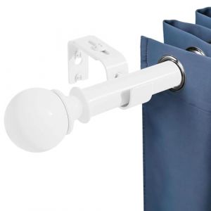 Tringle a Rideaux Tringle &agrave; Rideaux Avec Embouts D&eacute;coratifs Et Supports Pour Fen&ecirc;tre Tringle Rideau 3m 25 Mm De Diam&egrave;tre Pour Fen&ecirc;tre De Cuisine Chambre Bureau Blanc 70-332Cm (TY-EUR, neuf)