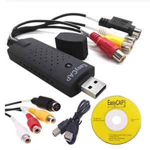 USB EasyCAP Carte de Capture vidéo Adaptateur TV DVD VHS Capture Vidéo Audio Carte AV pour Ordinateur/caméra de vidéosurveillance USB 2.0 EasyCAP (MINLIU, neuf)