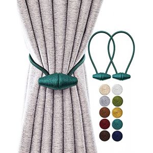 TECVINCI Embrasses de Rideau Magn&eacute;tiques avec Aimant Plus Grand de Mise &agrave; Niveau, Paquet de 2 Retenues de Draperie de 40 cm pour Rideau Int&eacute;rieur et Ext&eacute;rieur - Sarcelle (DewStar, neuf)
