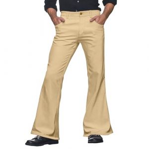 pvucpot Disco Pantalon À Pattes D'éléphant Homme Années 60, Déguisement Pantalon évasé Slim des Années 70, Pantalon à Pattes d'eph, Disco Fever, Carnaval Pantalon Cargo Homme Casual Coupe Ajustée (goodups, neuf)