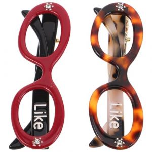 WRITWAA Lot de 2 Pinces &agrave; Cheveux en Ac&eacute;tate Rouge &Eacute;caille Barrettes Vintage de Lunettes de Soleil Pinces &agrave; M&acirc;choires L&eacute;g&egrave;res et Confortables pour Femmes Accessoires Coiffure pour (Saieli, neuf)
