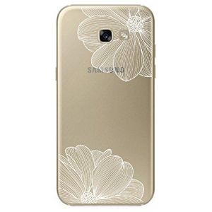 NOVAGO Galaxy A3 2017 (A320) Coque Transparente Souple résistante avec Impression de qualité Compatible Samsung Galaxy A3 2017 (1 Coque, 2 Fleur Blanche). (NOVAGO-Vendeur PRO français, neuf)