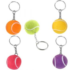 BOBOZHONG Porte-cl&eacute;s Balle de Tennis - 5 Pi&egrave;ces en M&eacute;tal, 5 Couleurs, 2 cm Mini - Pour Amateurs de Tennis et F&ecirc;tes (LiFangSotre, neuf)