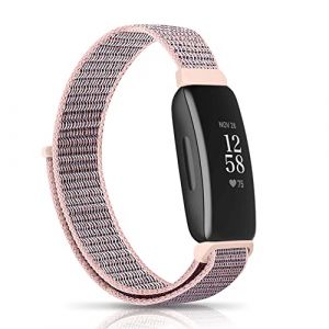 Niboow Nylon Bracelet Compatible avec Fitbit Inspire HR/Fitbit Inspire/Inspire 2/Ace 2, Femme, Homme, Enfant Souple Réglable Sport Bracelet pour Fitbit Inspire HR/Fitbit Inspire/Inspire 2/Ace 2-Rose (Niboow EU, neuf)