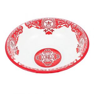 UKCOCO Bassine &Agrave; Soupe En &Eacute;mail &Eacute;pais Rouge 26 Cm Bol &Eacute;maill&eacute; Motif R&eacute;tro Porte- Pot De Rangement Polyvalent Bassine Pour Le Visage De Mariage Familial Lavable Au Lave-vaisselle (Fruitscher, neuf)