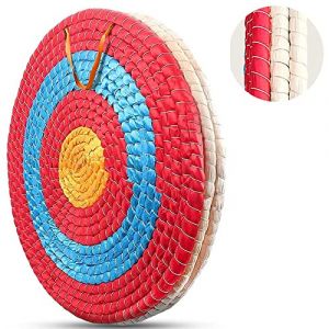 Cibles de tir &agrave; l'arc, Cible Traditionnelle en Paille Faite &agrave; la Main - 3 Couches de cibles &eacute;paisses pour Le tir &agrave; l'arc, Arc &agrave; fl&egrave;ches, arbal&egrave;te, Arc recurve & Arc &agrave; poulies(3 &eacute;tages) (FYANER, neuf)