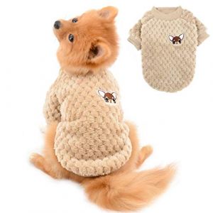 SELMAI Pulls pour Petits Chiens de Taille Moyenne Pull Doux et Moelleux pour Chiot Chihuahua Manteau Teckel Vêtements en Peluche Chats Animaux de Compagnie Coupe-Vent par Temps Froid Hiver Marron M (paideeu, neuf)
