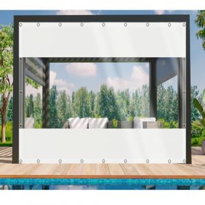 DGSFES Bâche de Protection Exterieur Bache Transparente 1,8mx2m,600g/m² Bache Epaisse PVC Impermeable avec œIllets pour Terrasse Serre de Jardin Pergola Poule (DGSFES, neuf)