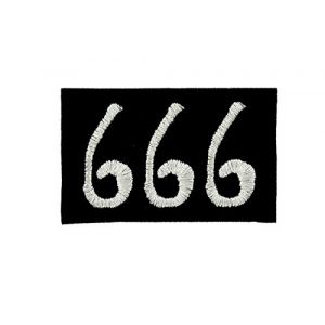 Patch ecusson brode thermocollant 666 motard biker satan noir (Akachafactory, neuf)