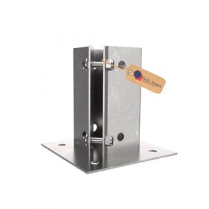 GeZu Impex R&eacute;glable Support de Poteau e &agrave; Boulonner 75 x 75 mm Galvanis&eacute; &agrave; Chaud Lot de 4 Support de Base Pour Poteau Support Carr&eacute; Pour Pied de Cl&ocirc;ture Sabot de Poteau &agrave; Boulonner (GeZu Impex, neuf)