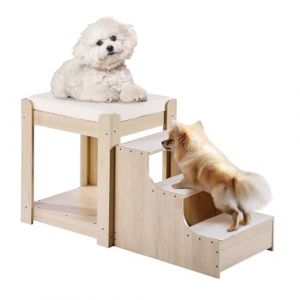 VEVOR Lit Superpos&eacute; pour Animaux de Compagnie Chien Chat avec Escaliers Plusieurs Marches Plate-Forme de Si&egrave;ge Sur&eacute;lev&eacute;e Coussin en Mousse pour Utilisation Int&eacute;rieure Pr&egrave;s du Chevet et Fen&ecirc;tre, Beige (VEVOR Direct Store FR, neuf)