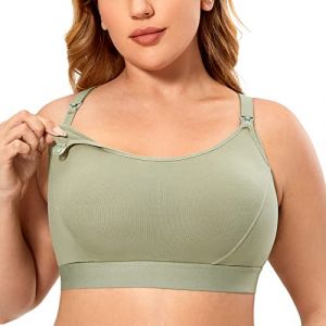Gratlin Soutien Gorge Allaitement sans Armature Grande Taille, Soutien Gorge Coton Dos Nageur Ultra-Confortable Vert Olive 5XL (Jimu Fashion, neuf)