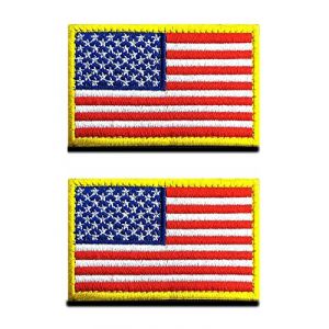 2 pièces Drapeau USA américain Ecusson Tactique Militaire Emblème National Brodé Applique Fermeture Crochet et Boucle Ecusson pour Chapeau Sac à Dos Vestes Jean Vêtements Uniforme Gilet (ZQMY, neuf)