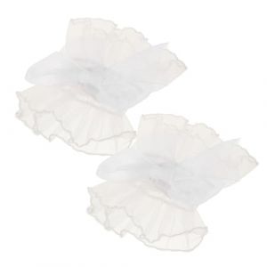 BESPORTBLE Mitaine Courte Dentelle Sans Doigts Pour Femmes Manchettes Au Poignet Tulle Poignets &agrave; Volants Pour Accessoire De Costume (Giovanna Baillie, neuf)