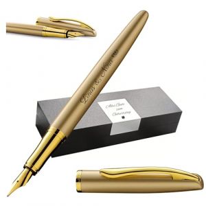 Pelikan Jazz® Noble Elegance P36 Stylo plume avec gravure cadeau – Stylos uniques avec nom – Cadeaux personnalisés – Stylo plume personnalisé (or jaune) (Schmalz-Shop, neuf)