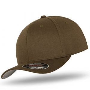 Flexfit Original Casquette Baseball Casquette de Baseball Cap Wooly Peigné Im Bundle avec UD Tête de Mort Bandana dans Beaucoup de Couleurs - Olive, XS/S (53-56 cm) (urbandreamz, neuf)