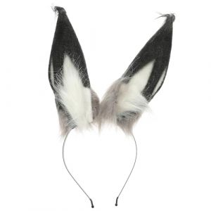 VILLFUL Serrage-T&ecirc;te Oreilles de Lapin en Peluche Douce Bandeau Oreilles de Lapin Duveteuses Noir Blanc Gris Accessoire Cheveux Femmes Cosplay F&ecirc;te D&eacute;guisement (WANHALA, neuf)
