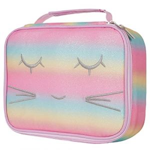 VASCHY Trousse Scolaire, Grande Trousse Crayon de Couleur 72 Slots Portable Multi-poches Feutres Stylos Trousse de Rangement avec Détachables Velcro et Anse pour Femme Fille Artiste Irisé (Vaschy, neuf)