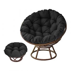 Grand Coussin Rond pour Chaise Papasan, Coussin Épais pour Chaise Suspendue pour l'Extérieur, Coussin de Siège pour Panier Suspendu en Rotin, Coussin de Remplacement pour Nid d'Oeuf (Color : Black, (LMRZFC, neuf)