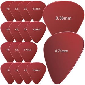 Mediator Guitare en Nylon 16x Mediator Guitare Electrique & Acoustique 4 &Eacute;paisseurs pour Guitare Ukul&eacute;l&eacute;, Acoustique, &Eacute;lectrique, Basse(0.58 mm, 0.71 mm, 0.96 mm, 1.2 mm) (hongyitenghui-EU, neuf)