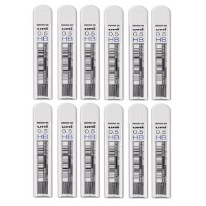 Uni Nano Dia mines 0,5 mm HB &ndash; 12 tubes X 12 mines M&egrave;ne (144) (OMGHC., neuf)