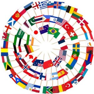 AhfuLife 100 Pièces Drapeaux Cure-Dent du Monde - Piques à Drapeau Multinationaux pour Déco Cocktail Bar, Euro/Foot, Coupe du Monde, JO et Événements Sportifs (echoapple, neuf)