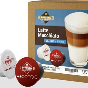 Barista Italiano - Latte Macchiato Light - 80 Capsules Compatibles avec le Machines Nescafé* Dolce Gusto* (80 Capsules, 40 Portions) | Au Lait Écrémé (Grocer Planet, neuf)