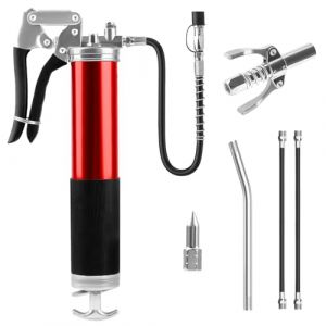 LWMTT Pompe a Graisse 8000 PSI Pompe a Graisse Manuelle Pistolet à Graisse Professionnel avec Tuyau Flexible, Buse Pointue, Embout Pompe à Graisse Pistolet Graisseur pour Cartouches 400G (CONSTANSHOP, neuf)