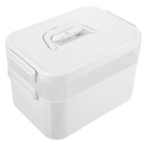 PACKOVE Bo&icirc;te &agrave; Outils Portable Pour Kit De Manucure Multi-&eacute;tage Compartiments Amovibles, Plastique Pp Blanc, Poign&eacute;e Ergonomique, Rangement Nail Art Pour Usage Salon Ou Voyage (Spring TU, neuf)