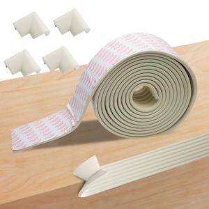 HENGBIRD 5M Protection des Bords autocollante, Mousse Protection Souple Extra Large, Protection Meuble B&eacute;b&eacute;, Protection Angle avec 4 Coins Inclus, pour Protection Lit B&eacute;b&eacute; et Coins de Table (zhentailiang, neuf)
