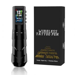TTOOGO Stylo tatouage rotatif sans fil avec course r&eacute;glable 2,0&ndash;4,2 mm, cartouche sans fil Tatoo Machine 1600mAh, 4&ndash;12V,Noir,1 battery (TTOOGO-fr, neuf)