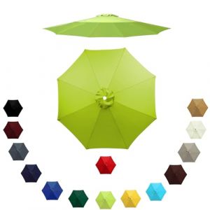 Auvent de Remplacement pour Parasol 6 Baleines/8 Baleines, Remplacement Toile de Parasol 2m/2.3m/2.7m/3.0m, Housse de Rechange pour Parasol D'extérieur, Polyester Anti UV(Vert herbe,2.0m/6 Arms) (LYLSD, neuf)