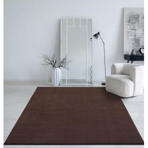 Mias Teppiche Mia&acute;s Tapis Taos Tapis Moelleux &agrave; Poils Courts, Dessous antid&eacute;rapant, Lavable &agrave; 30 degr&eacute;s, Super Doux, Aspect Fourrure, Marron, 120 cm Rond (the carpet, neuf)