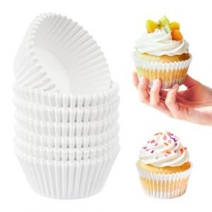 200 Pcs Caissette Muffins Papier, Moule Muffins Papiers, Caissettes Cupcake, Moule Papier Muffin Cuisson antiadh&eacute;sives pour desserts, f&ecirc;tes, anniversaires, mariages, No&euml;l (Blanc) (bigemai, neuf)